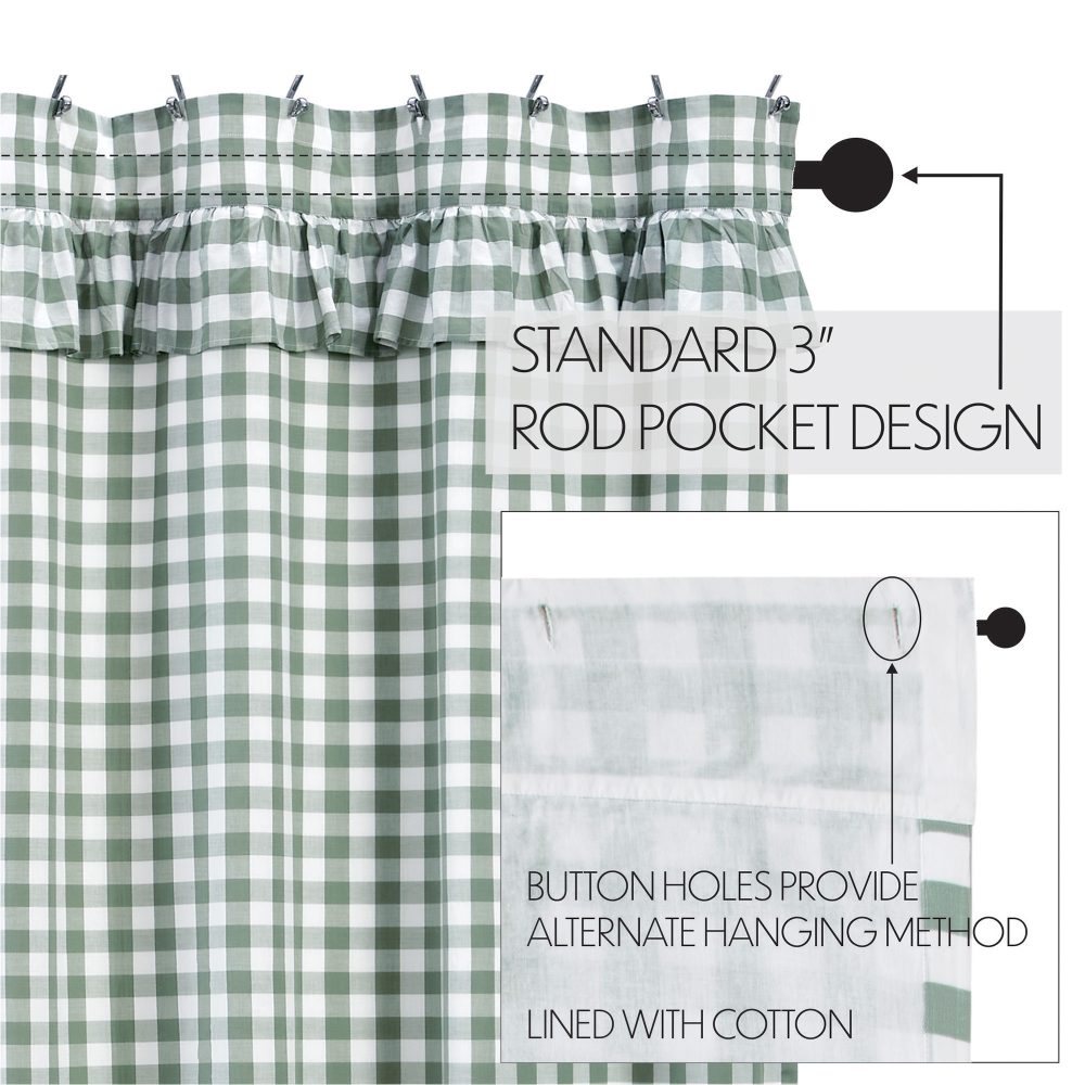 Annie Buffalo Green Check Ruffled Shower Curtain 72x72 - Image 6