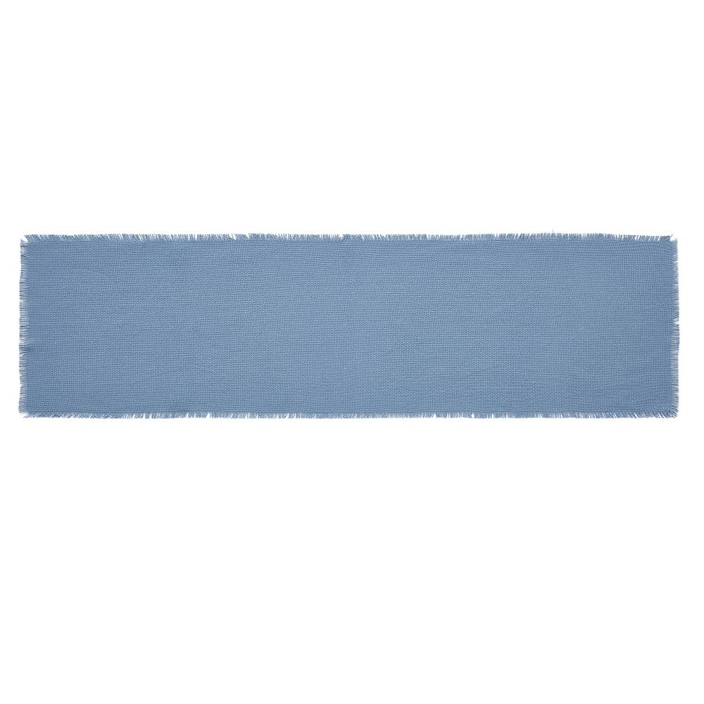 Burlap Blue Runner Fringed 12x48 - Image 2
