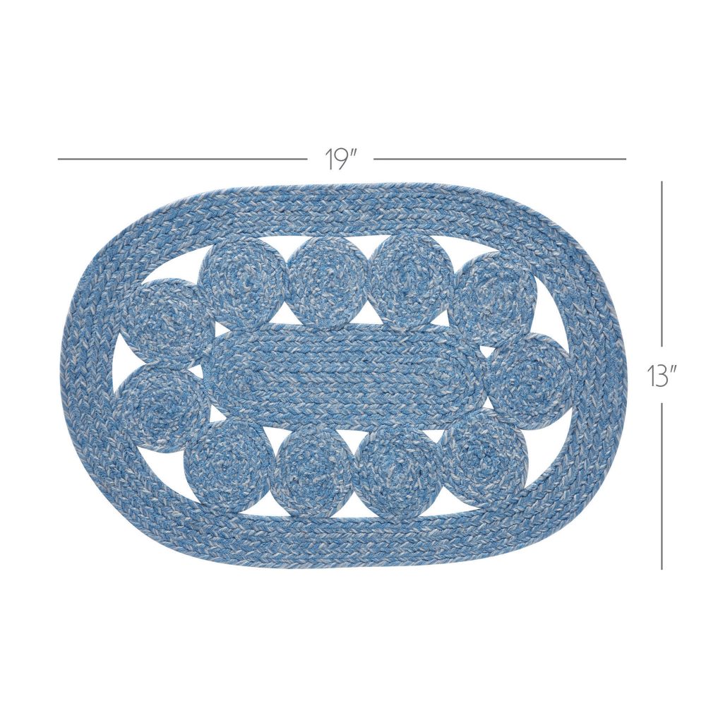 Celeste Blended Blue Indoor/Outdoor Placemat 13x19 - Image 3