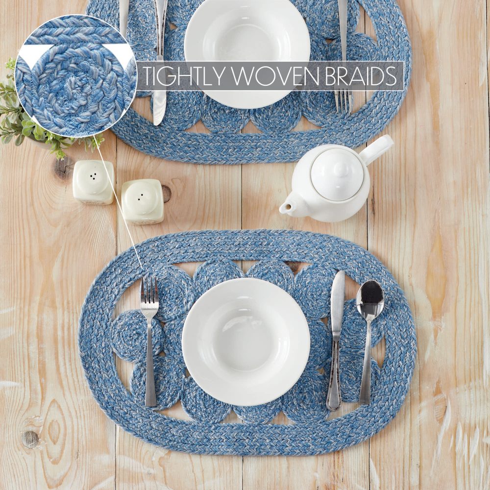 Celeste Blended Blue Indoor/Outdoor Placemat 13x19 - Image 4
