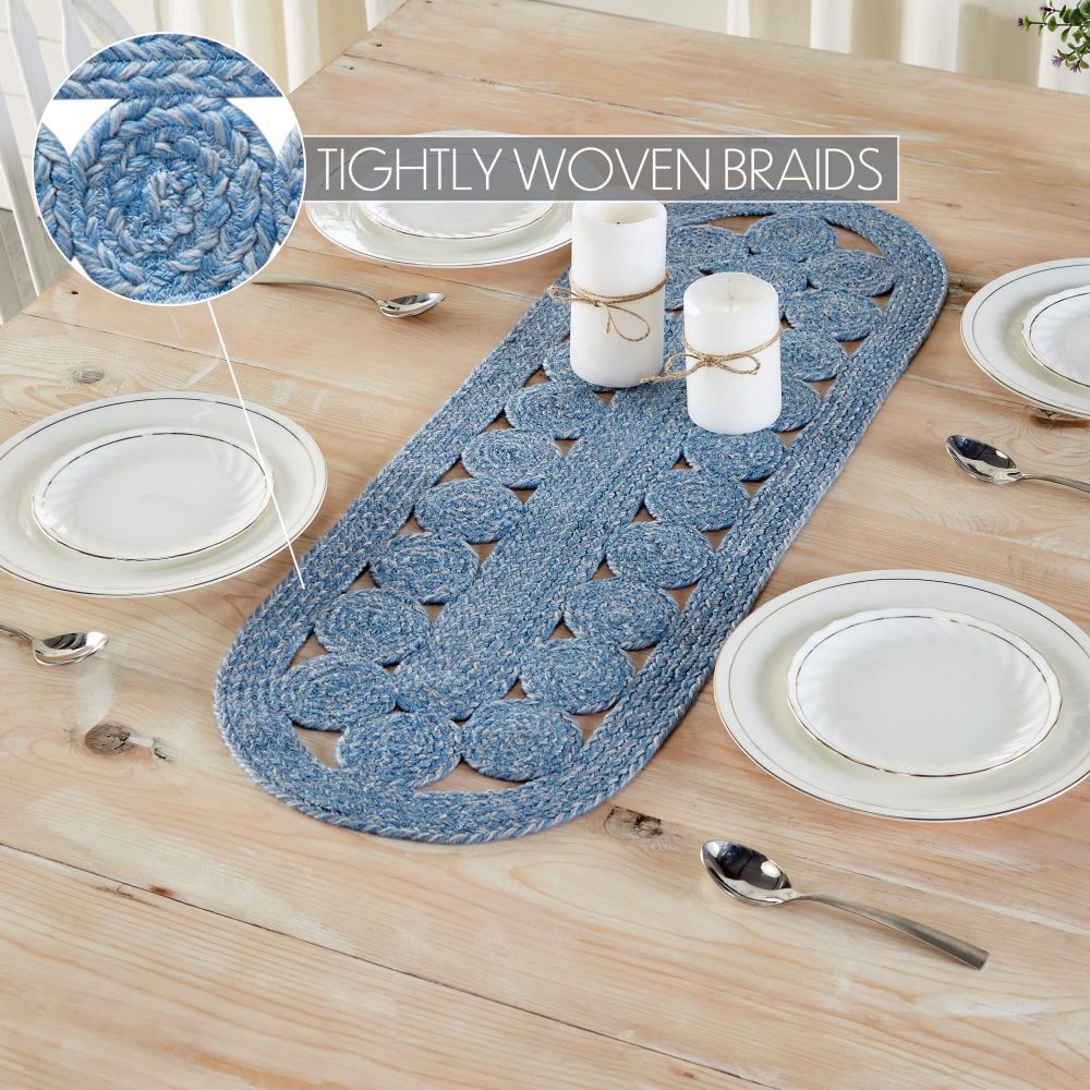 Celeste Blended Blue Indoor/Outdoor Runner Oval 12x36 - Image 4