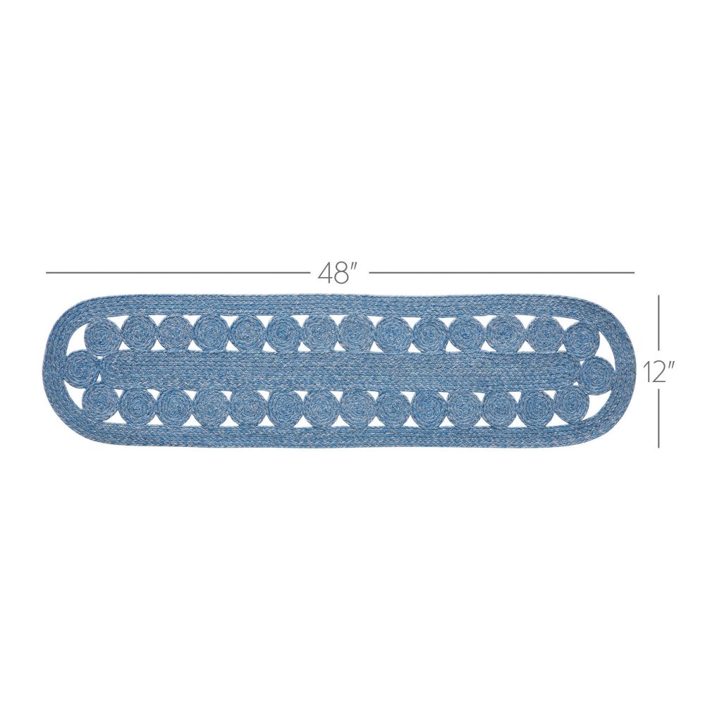 Celeste Blended Blue Indoor/Outdoor Runner Oval 12x48 - Image 3