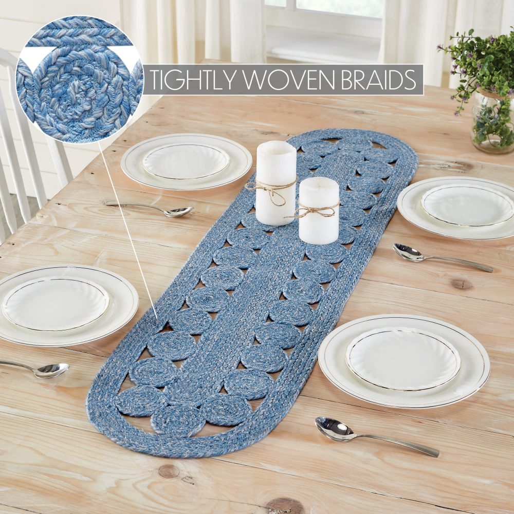 Celeste Blended Blue Indoor/Outdoor Runner Oval 12x48 - Image 4