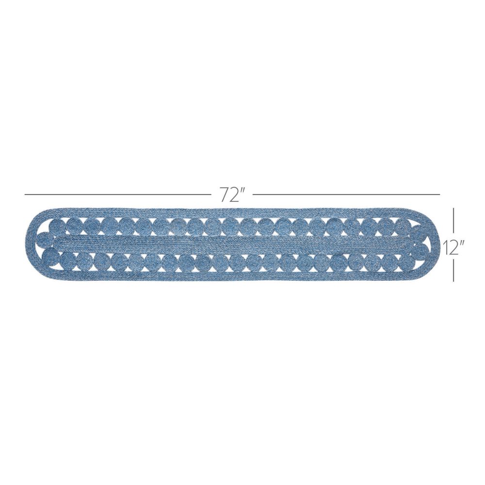 Celeste Blended Blue Indoor/Outdoor Runner Oval 12x72 - Image 3