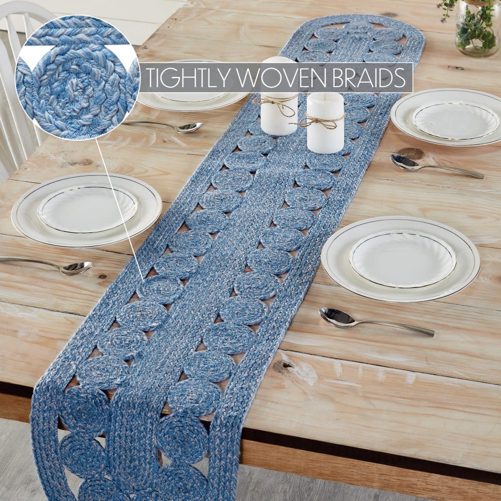 Celeste Blended Blue Indoor/Outdoor Runner Oval 12x72 - Image 4