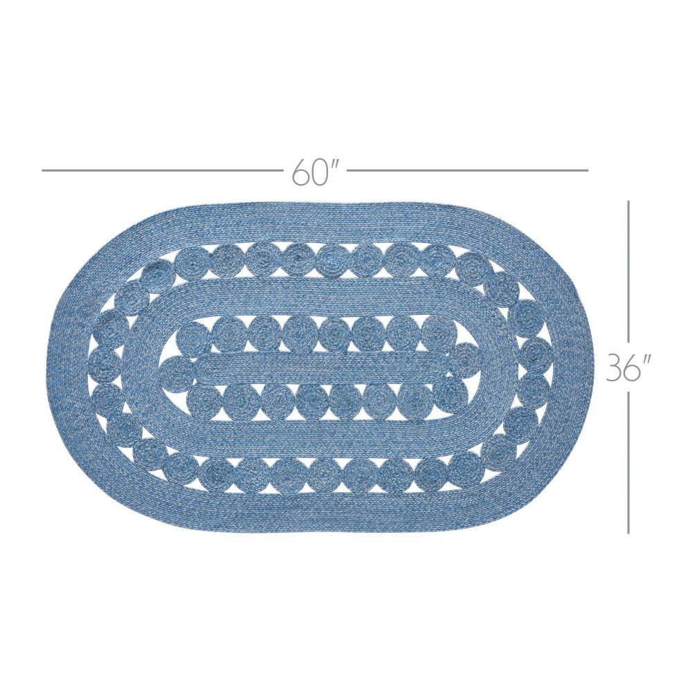 Celeste Blended Blue Indoor/Outdoor Rug Oval 36x60 - Image 3