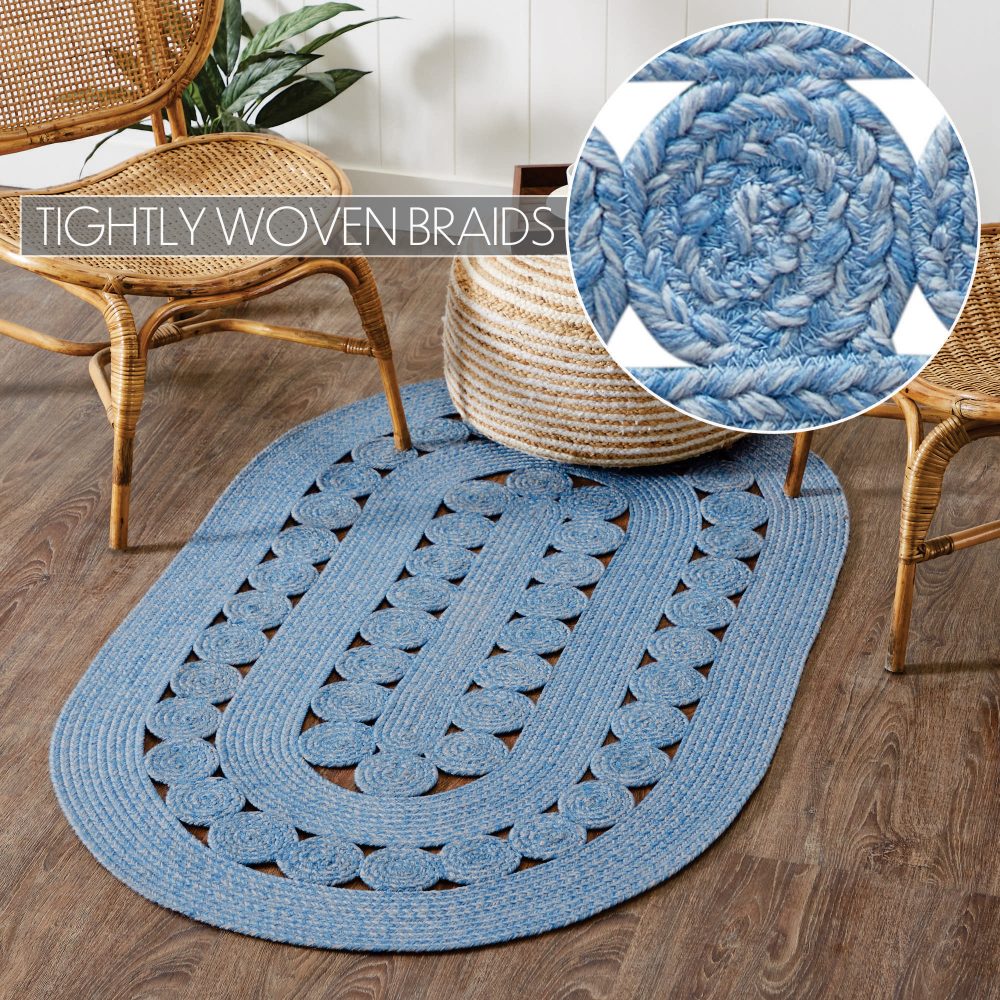 Celeste Blended Blue Indoor/Outdoor Rug Oval 36x60 - Image 4