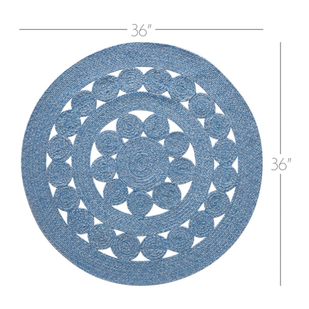 Celeste Blended Blue Indoor/Outdoor Rug 3ft Round - Image 3