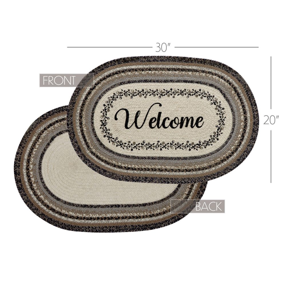 Floral Vine Jute Oval Rug Welcome 20x30 - Image 5
