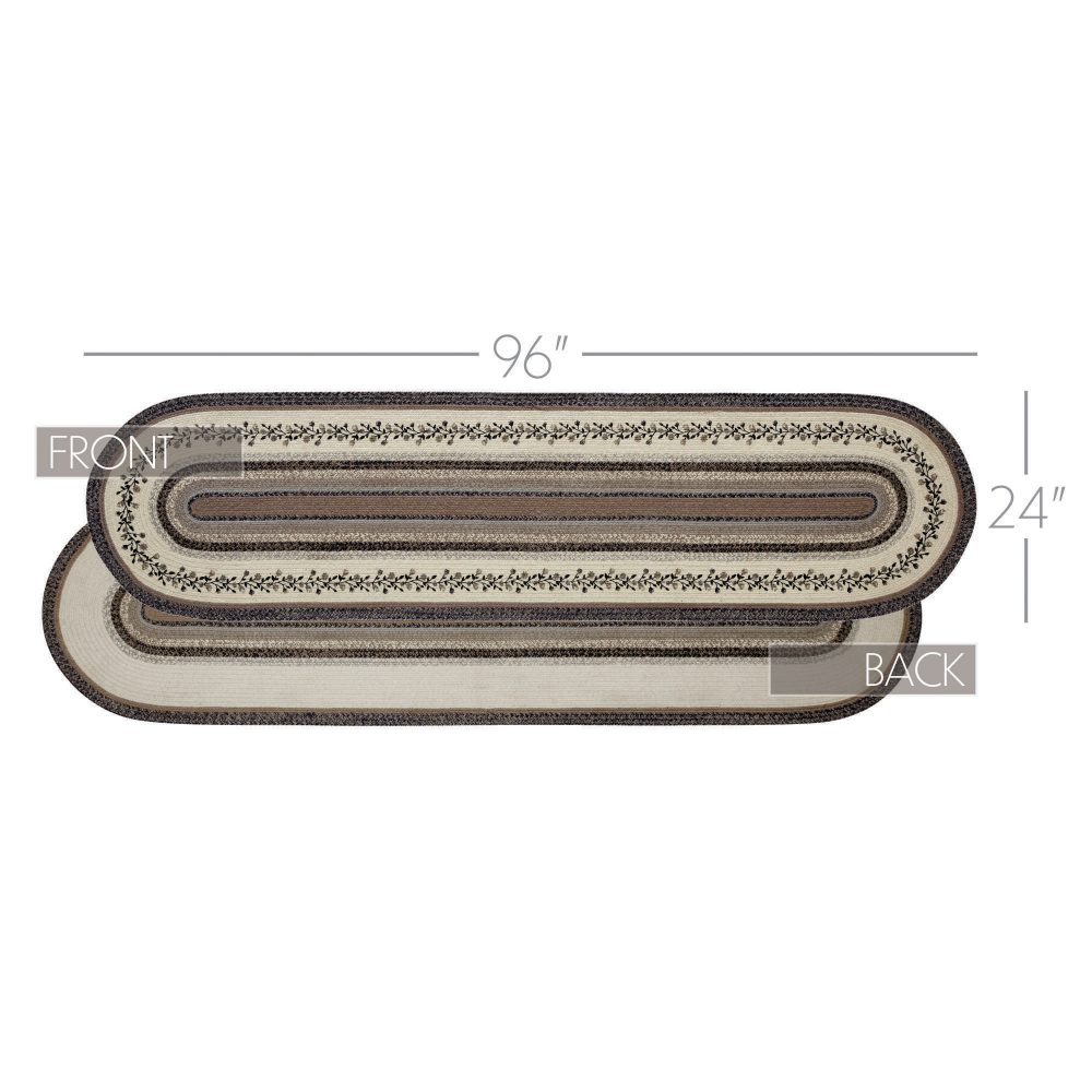 Floral Vine Jute Rug/Runner Oval w/ Pad 24x96 - Image 4