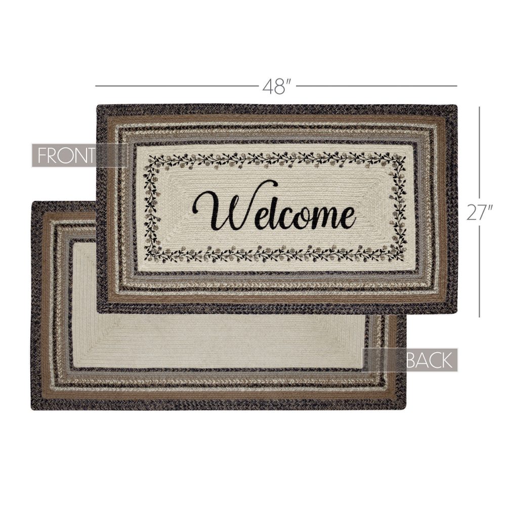 Floral Vine Jute Rug Rect Welcome w/ Pad 27x48 - Image 4