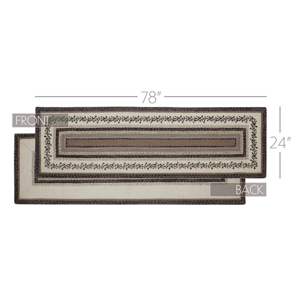 Floral Vine Jute Rug/Runner Rect w/ Pad 24x78 - Image 4