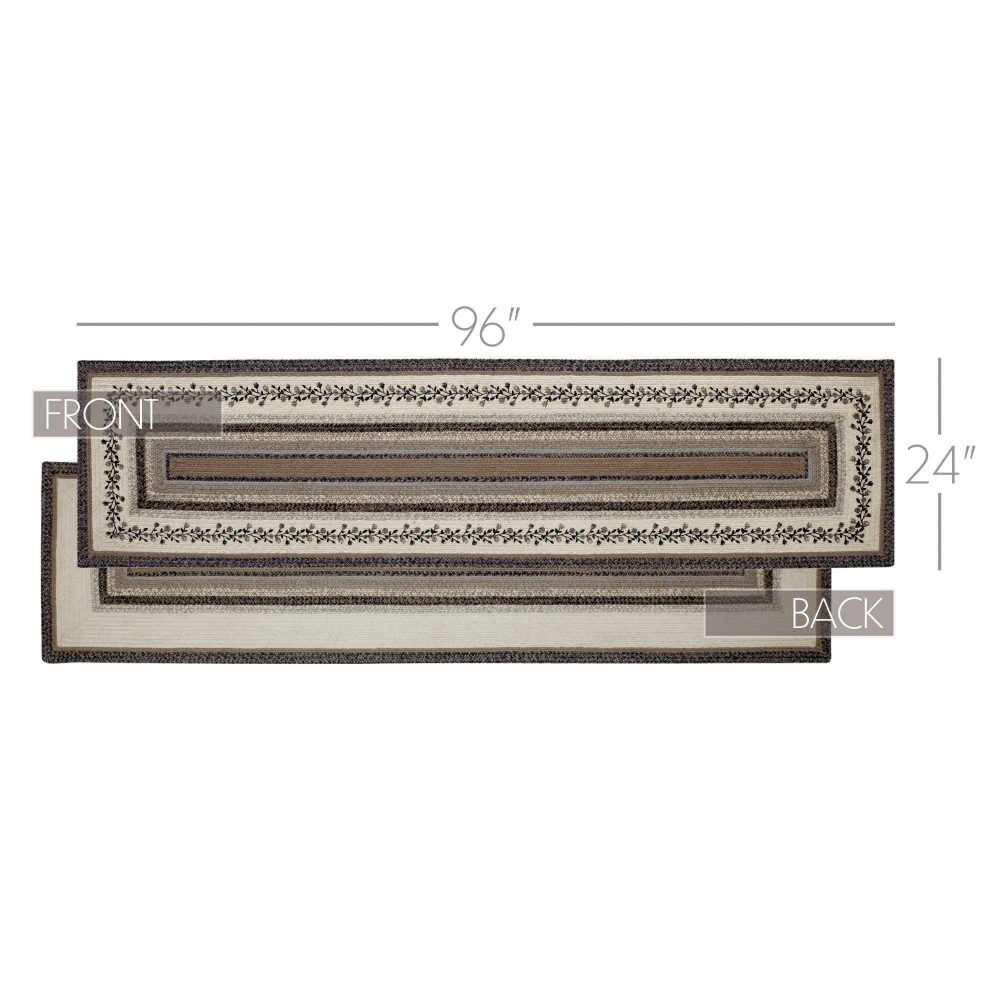 Floral Vine Jute Rug/Runner Rect w/ Pad 24x96 - Image 4