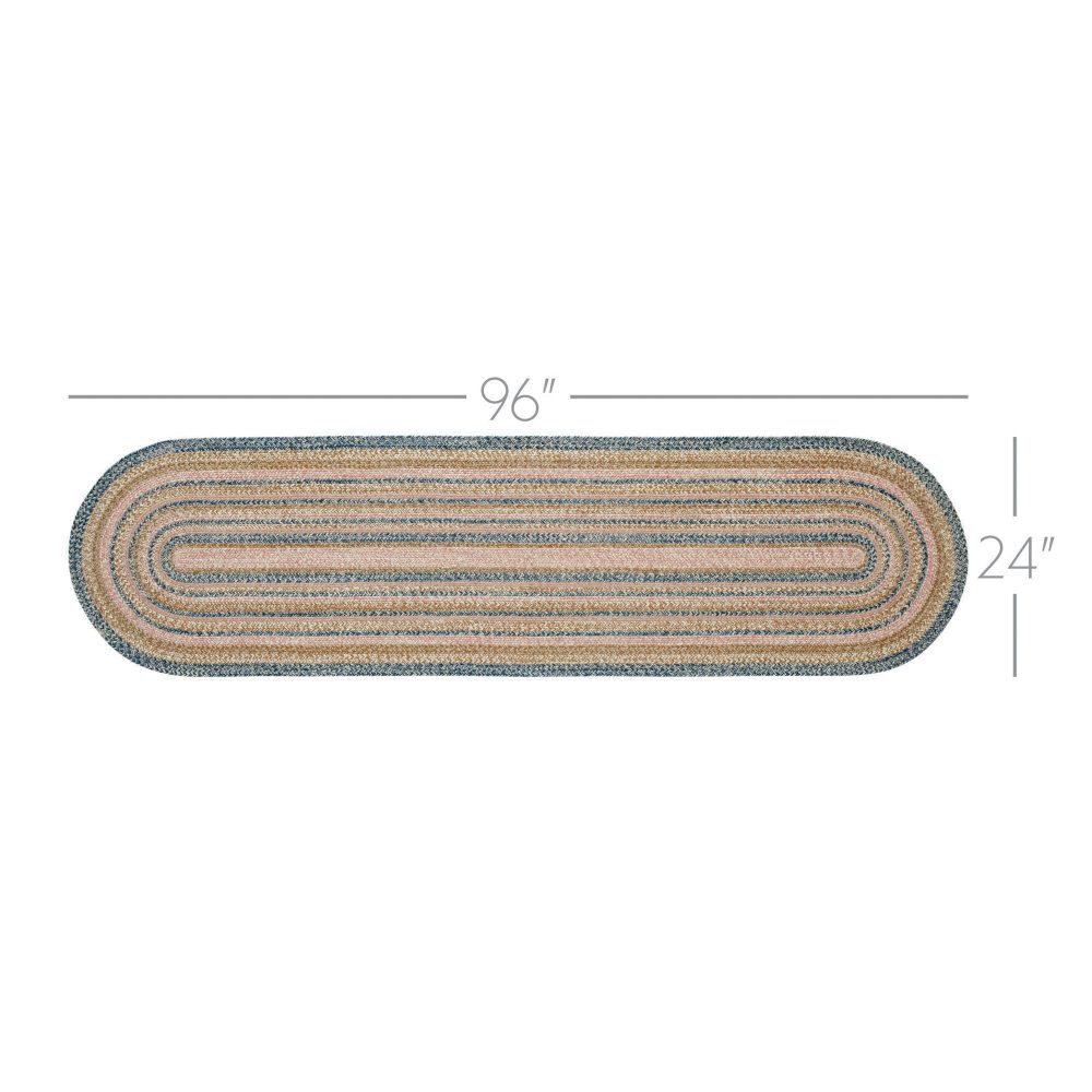Kaila Jute Rug/Runner Oval w/ Pad 24x96 - Image 3