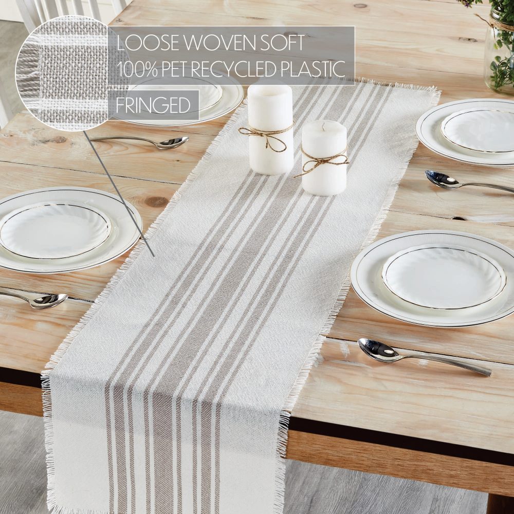 Antique White Stripe Dove Grey Indoor/Outdoor Runner 12x48 - Image 4