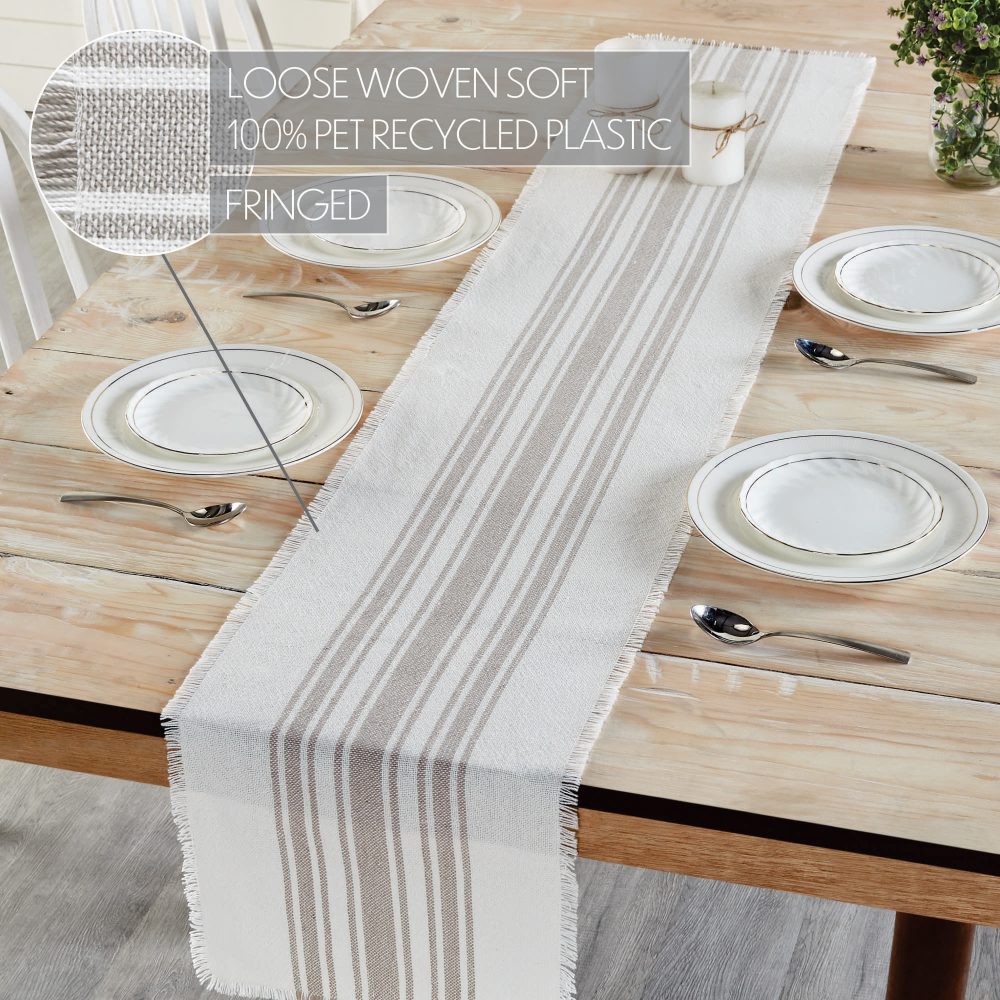 Antique White Stripe Dove Grey Indoor/Outdoor Runner 12x72 - Image 4