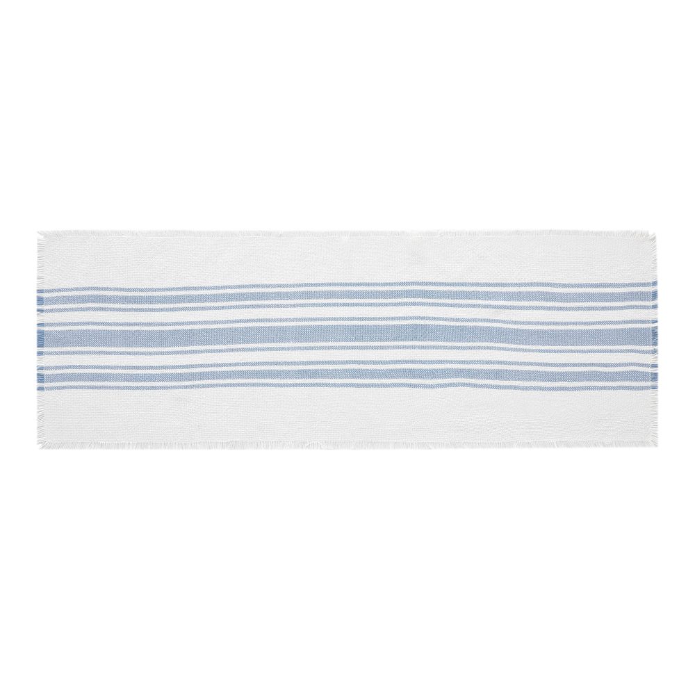 Antique White Stripe Blue Indoor/Outdoor Runner 12x36 - Image 2