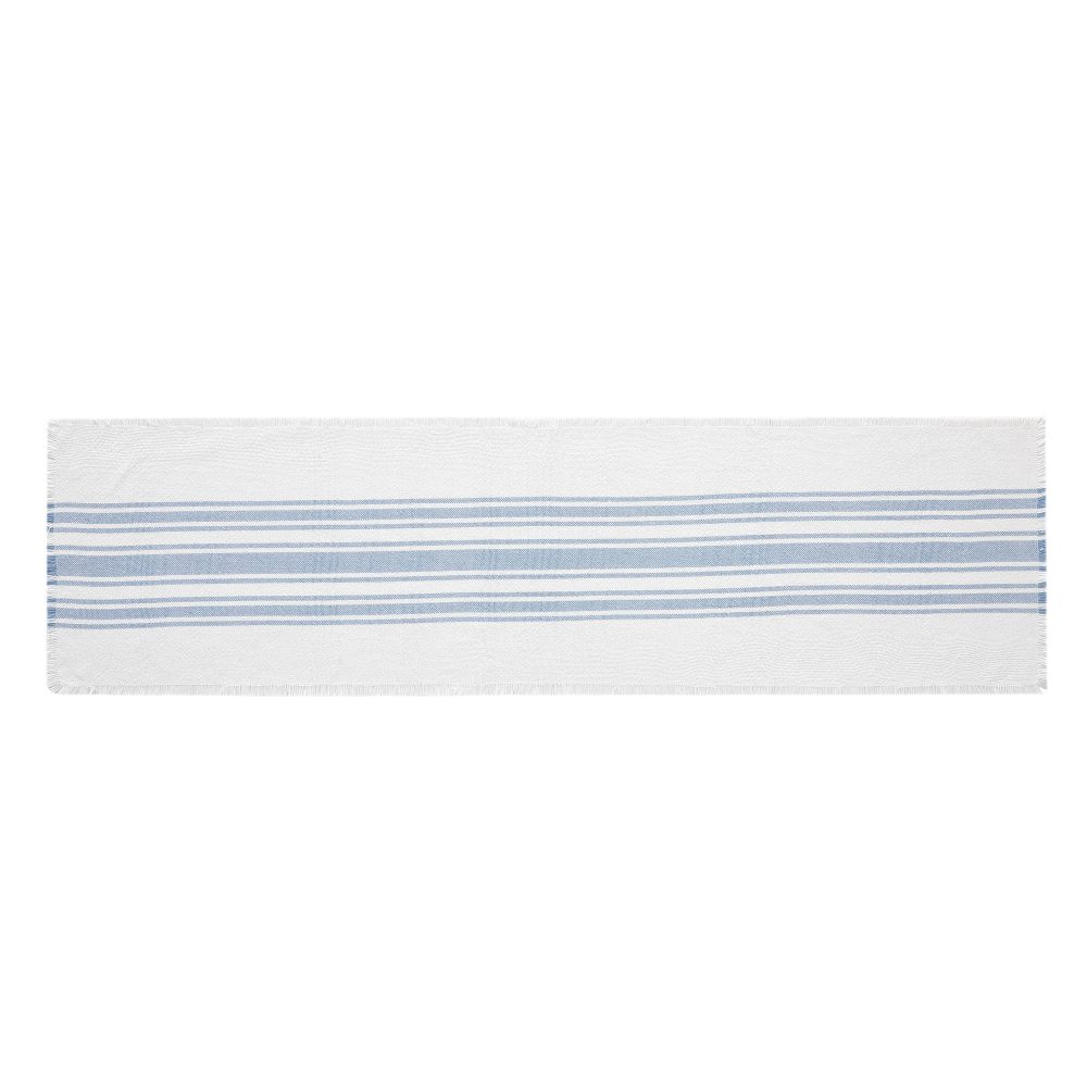 Antique White Stripe Blue Indoor/Outdoor Runner 12x48 - Image 2