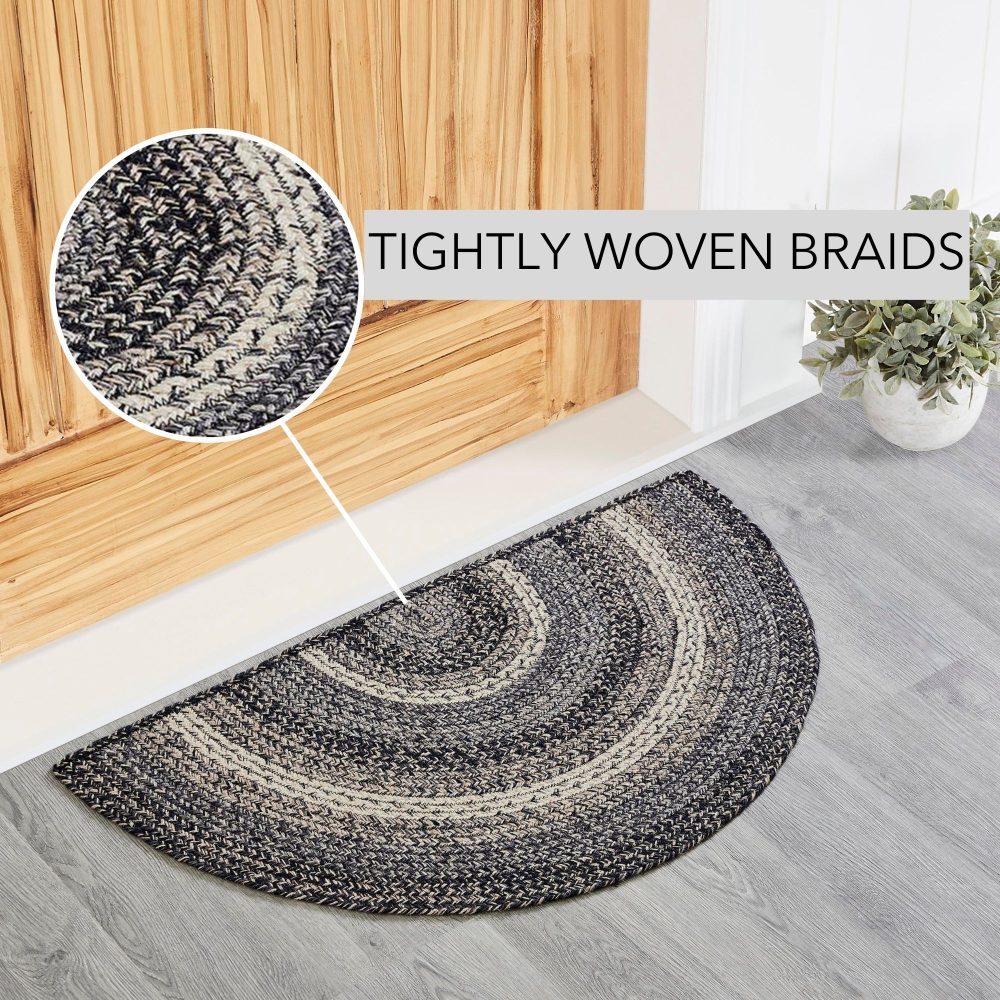 Sawyer Mill Black White Jute Rug Half Circle 19.5x36 - Image 5