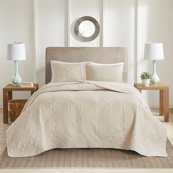 510 Design Oakley 3 Piece Reversible Bedspread Set in Cream, Full/Queen 5DS13-0166 - Image 5