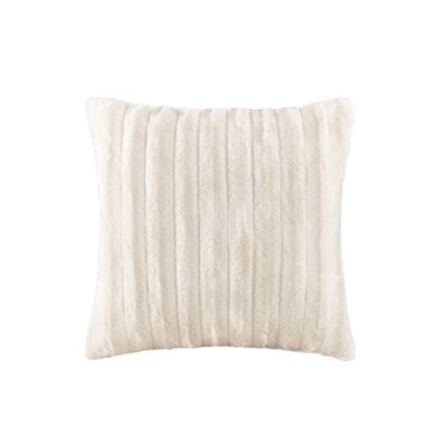 Madison Park Duke Faux Fur Square Pillow in Ivory, 20x20" MP30-2998