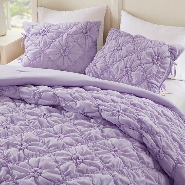 Intelligent Design Lily Comforter Set in Purple, King ID10-2475 - Image 2