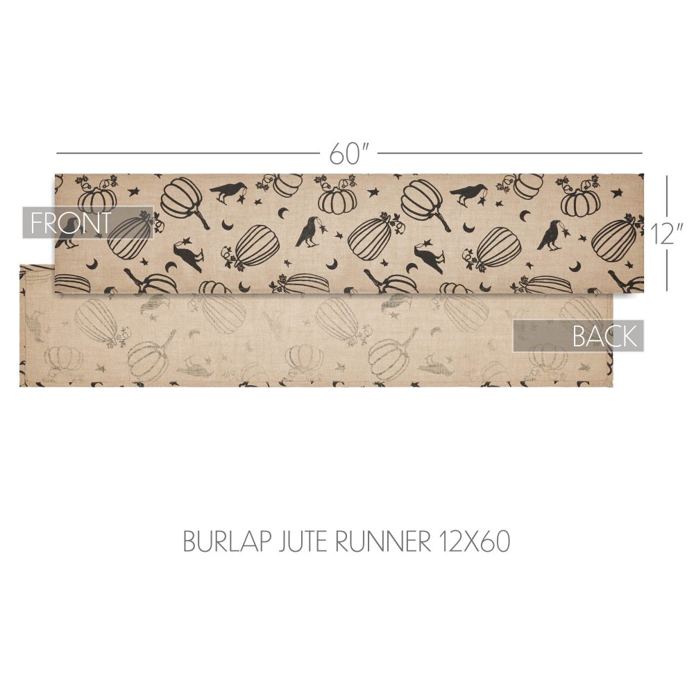 Raven Harvest Rustic Farmhouse Burlap Jute Table Runner 12x60 Inch Autumn Dining & Kitchen Decor - Image 4