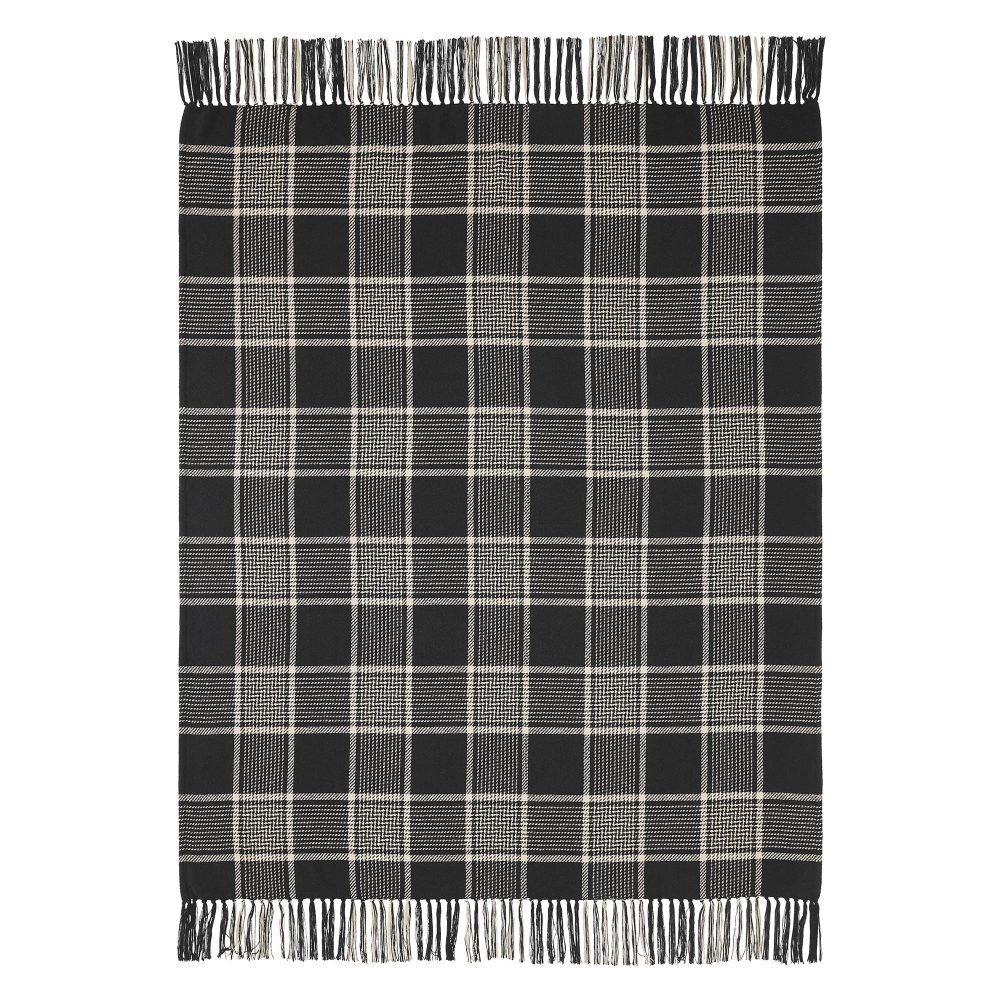 Eston Black Tan Plaid Throw 50x60 - Image 2