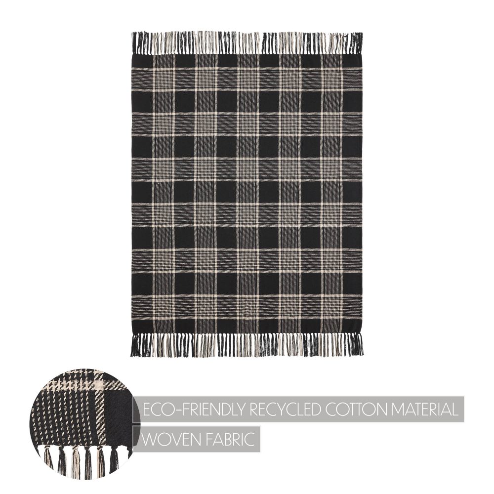 Eston Black Tan Plaid Throw 50x60 - Image 5