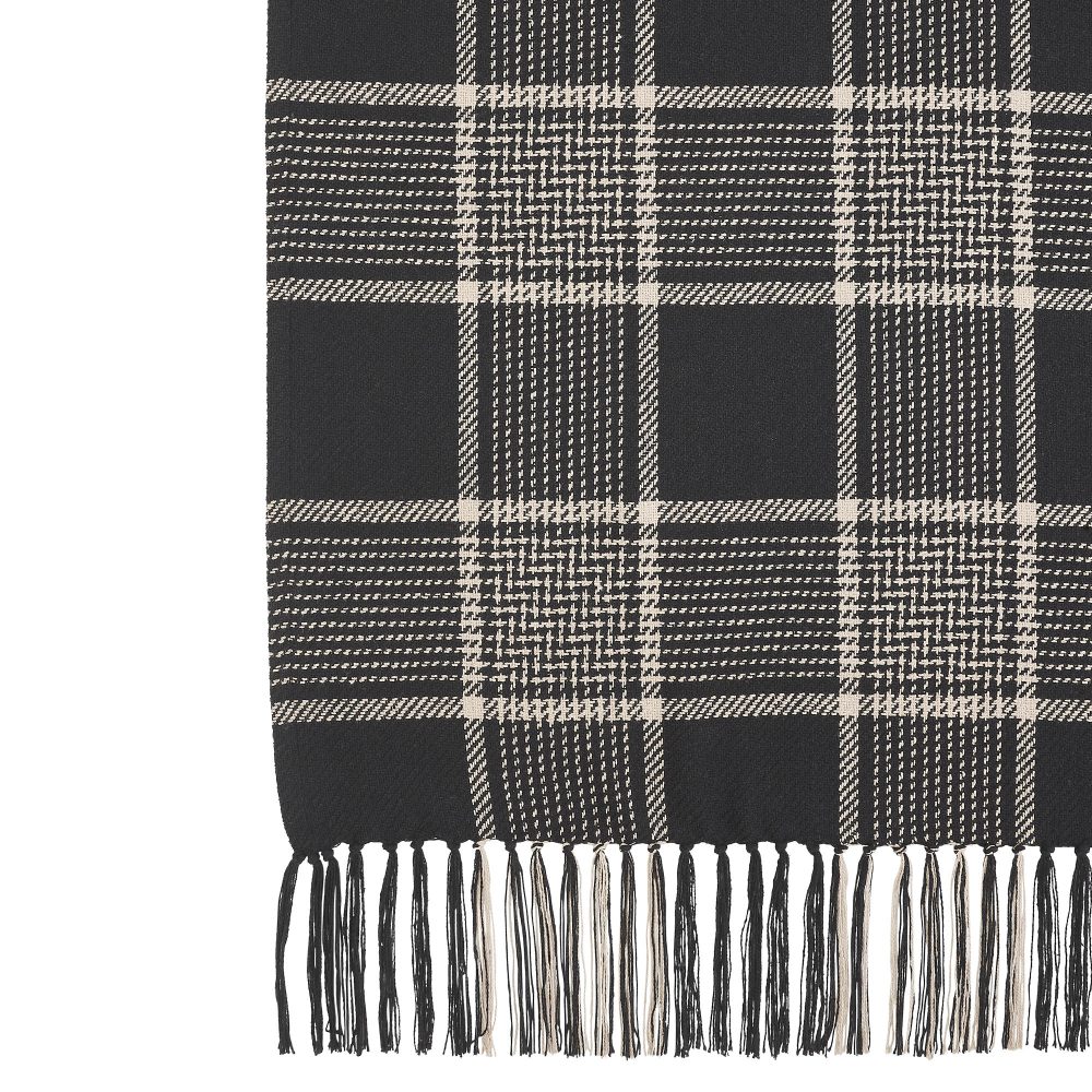 Eston Black Tan Plaid Throw 50x60 - Image 6