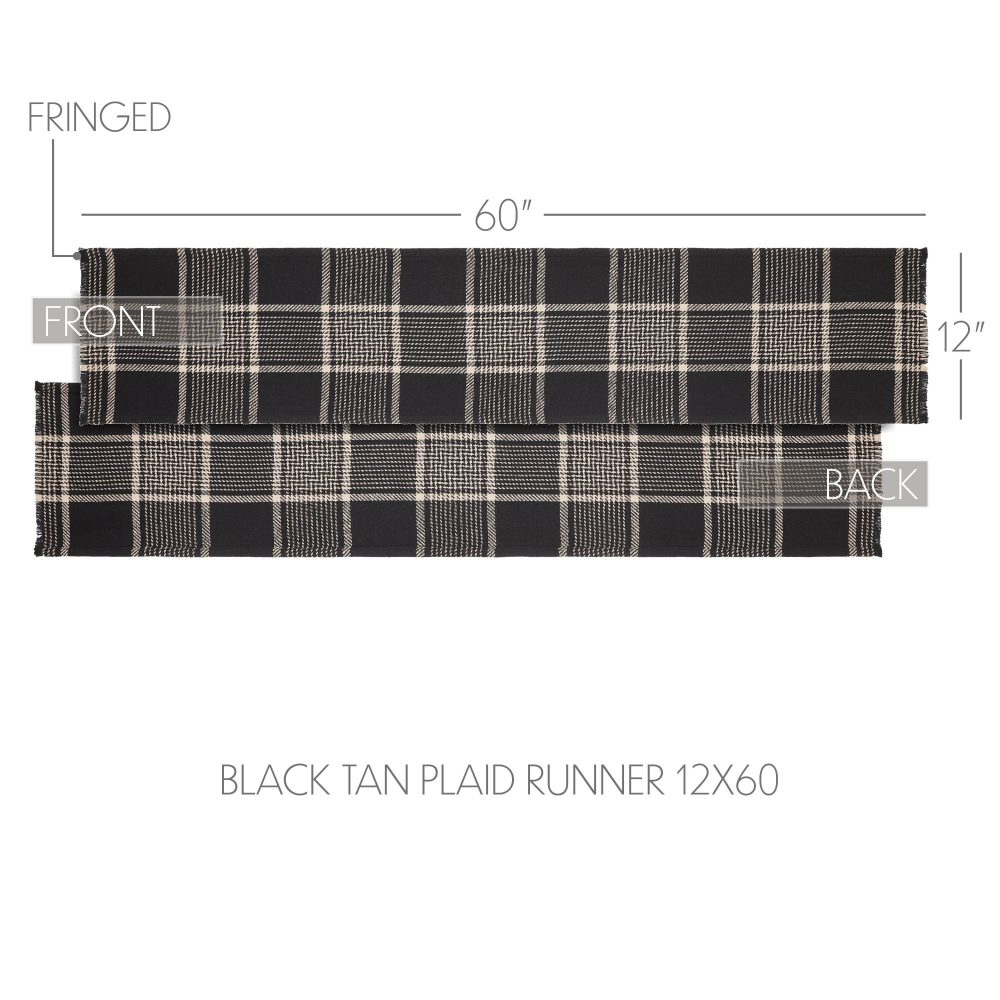 Eston Black Tan Plaid Runner 12x60 - Image 4