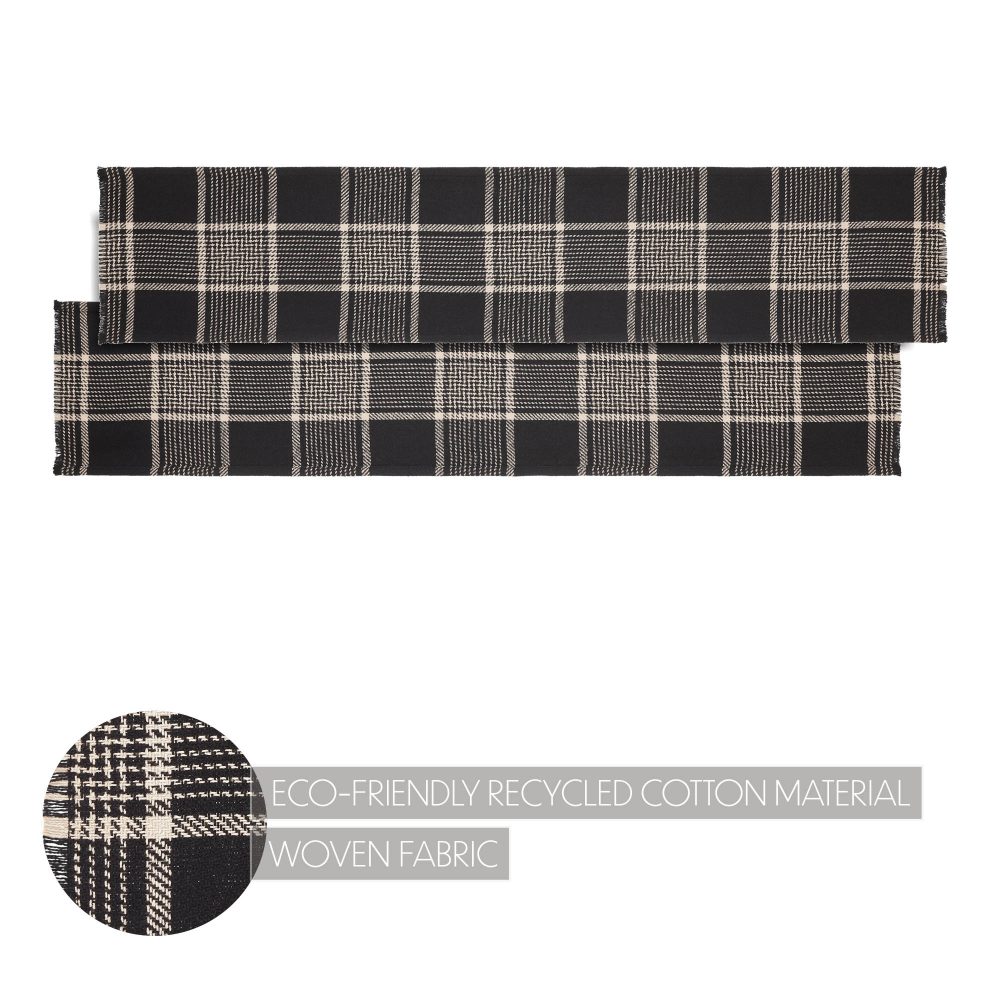 Eston Black Tan Plaid Runner 12x60 - Image 5