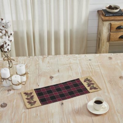 Connell Rustic Pinecone Table Runner 8x24 Inch Lodge Cabin Woodland Dining Decor