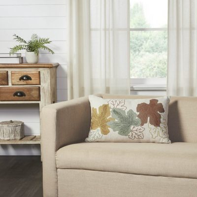 Bountifall Leaves Autumn Botanical Decorative Accent Throw Pillow 14x22 For Couch Sofa Bed