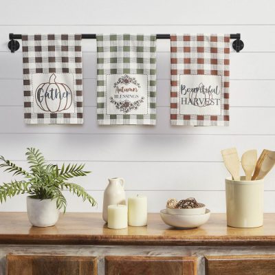 Bountifall Fall Harvest Kitchen Tea Towels Set of 3 (19x28 Inch) Autumn Decorative Dish Towels