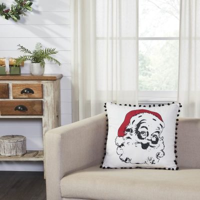 Annie Red Check Vintage Santa Pillow 18x18