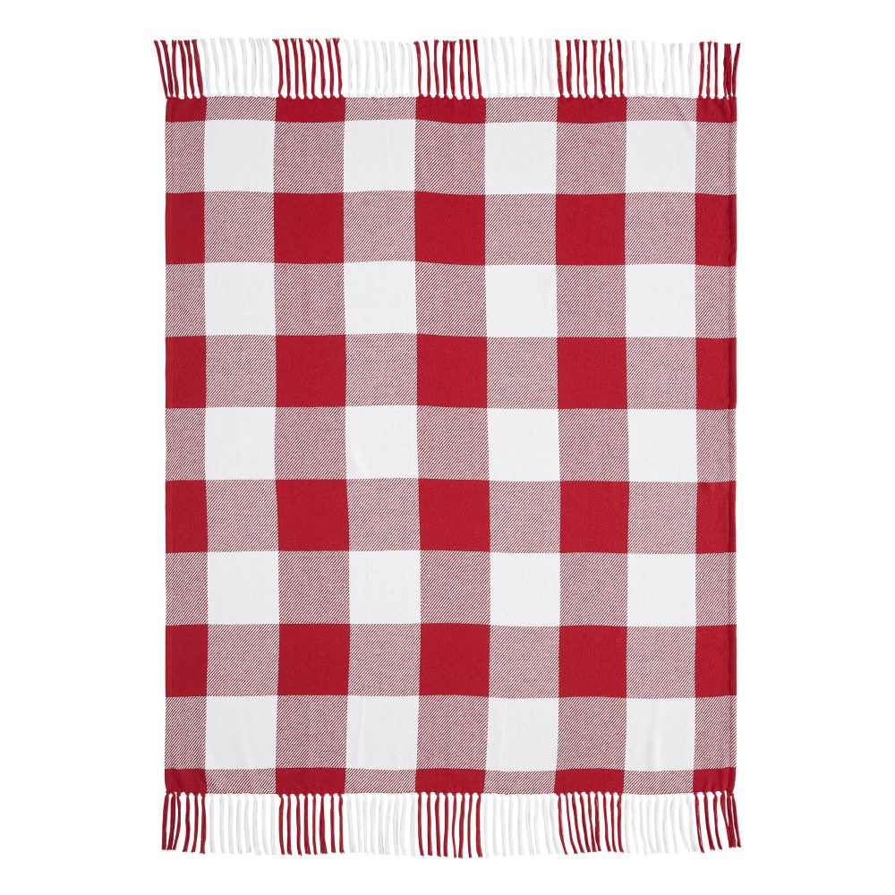 Annie Red Check Woven Throw 50x60 - Image 2