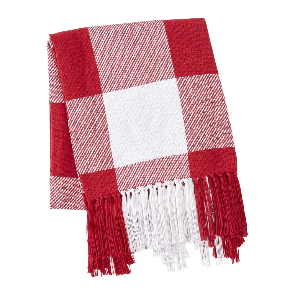Annie Red Check Woven Throw 50x60 - Image 3