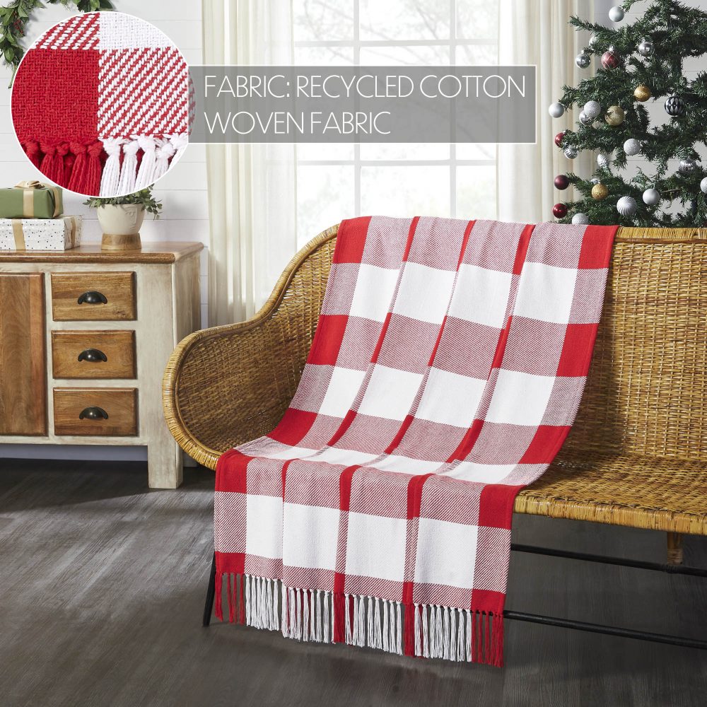Annie Red Check Woven Throw 50x60 - Image 5