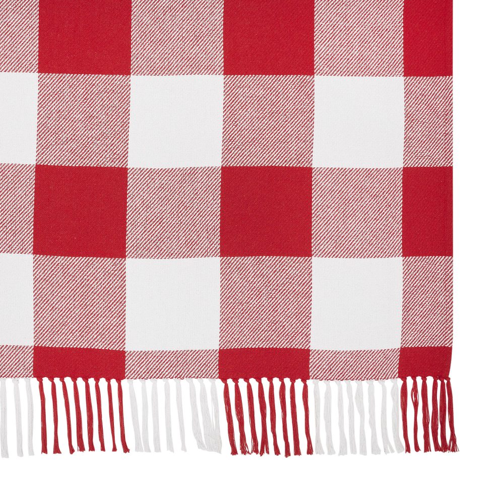 Annie Red Check Woven Throw 50x60 - Image 7
