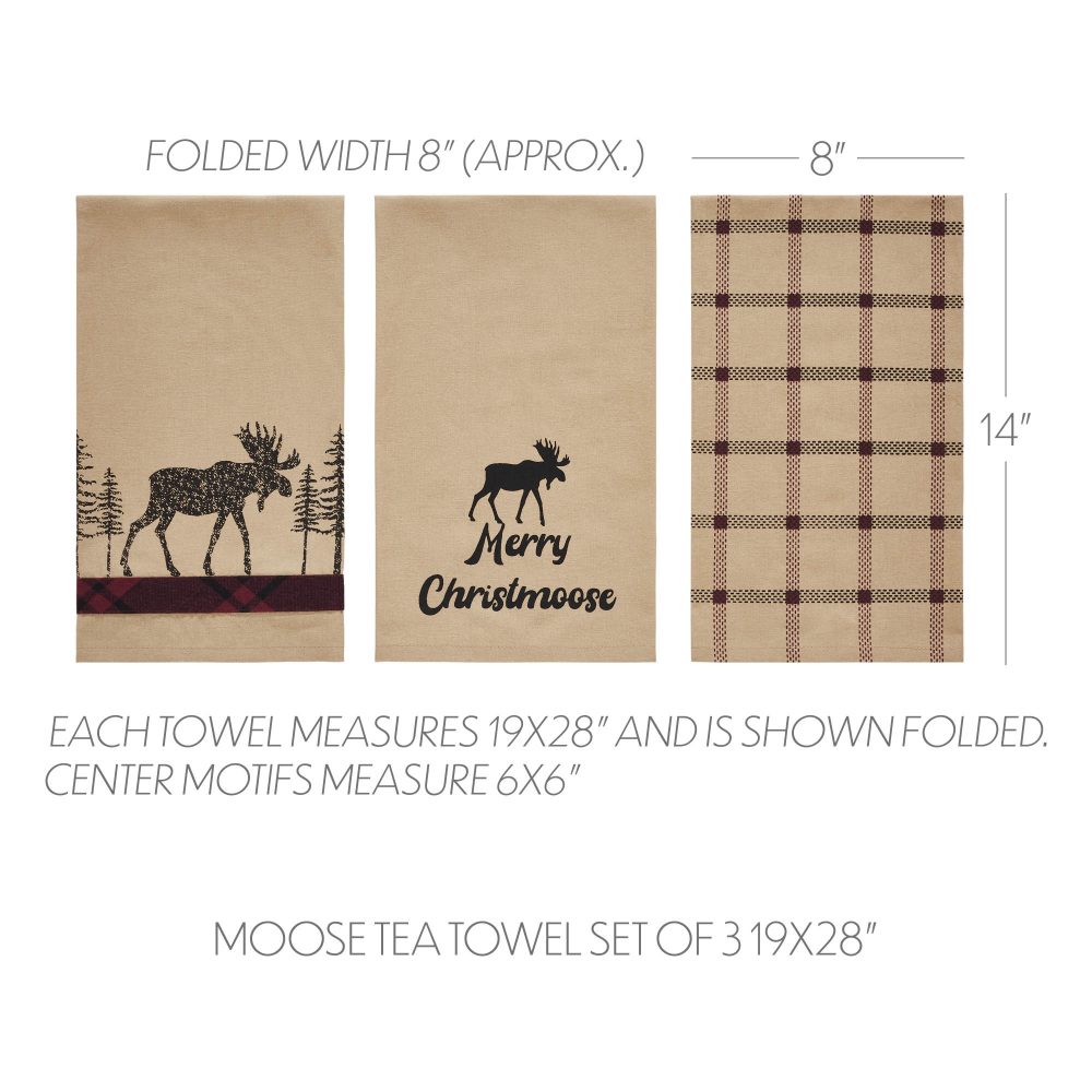 Cumberland Moose Tea Towel Set of 3 19x28 - Image 3