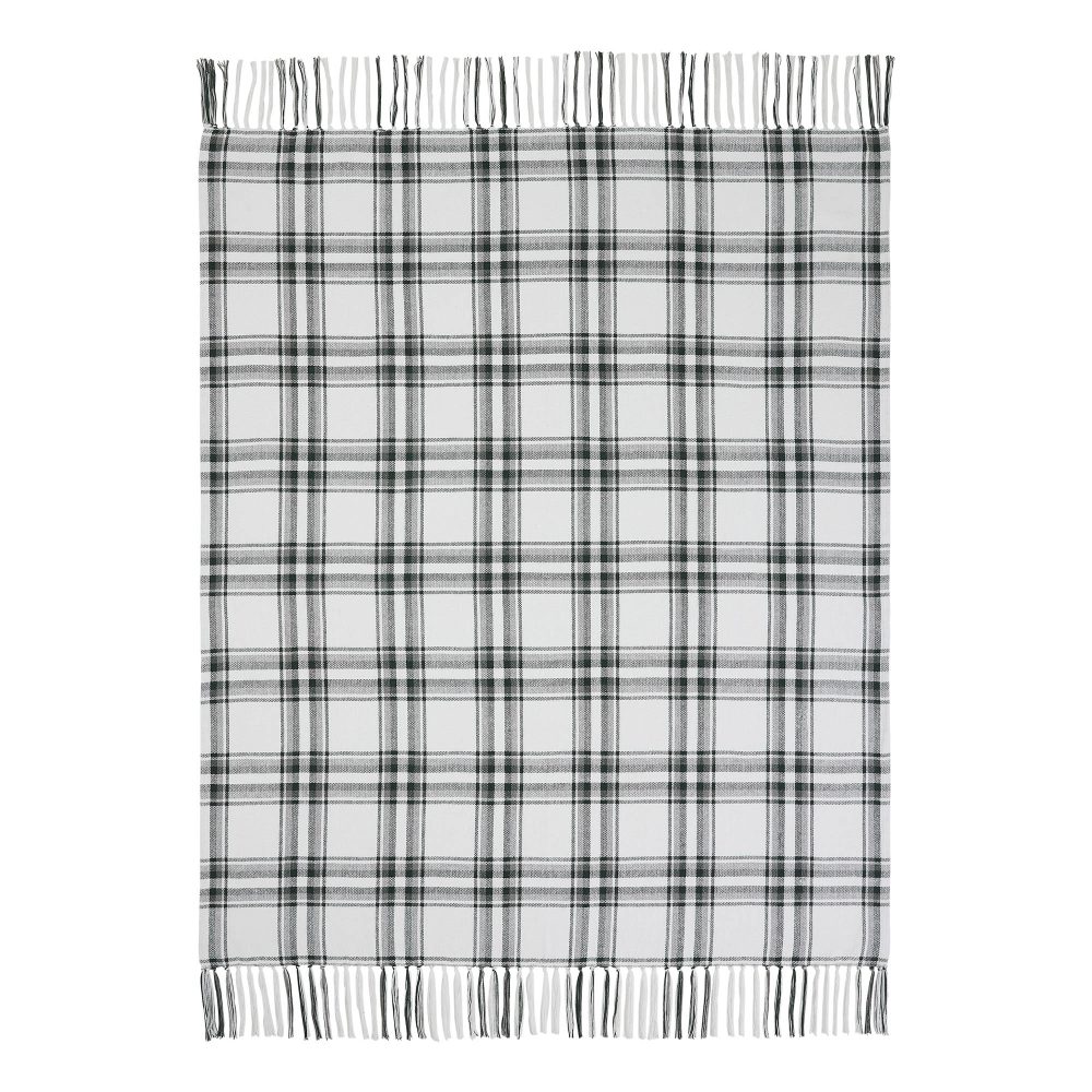 Harper Plaid Green White Woven Throw 50x60 - Image 2