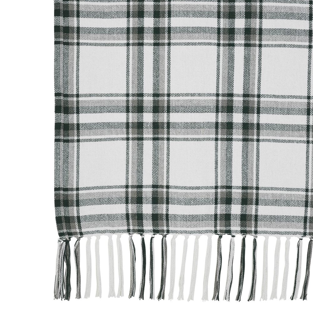 Harper Plaid Green White Woven Throw 50x60 - Image 7