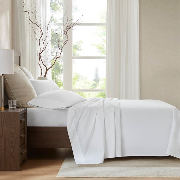 Harbor House 100% Egyptian Cotton Sateen Sheet Set in White, Cal King HHD20-1957 - Image 3