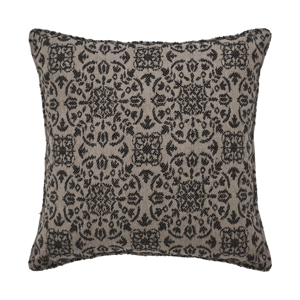Custom House Black Tan Jacquard Pillow 9x9 - Image 3