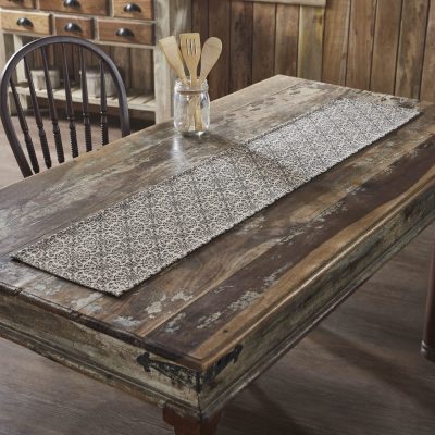 Custom House Black Tan Jacquard Runner 12x60