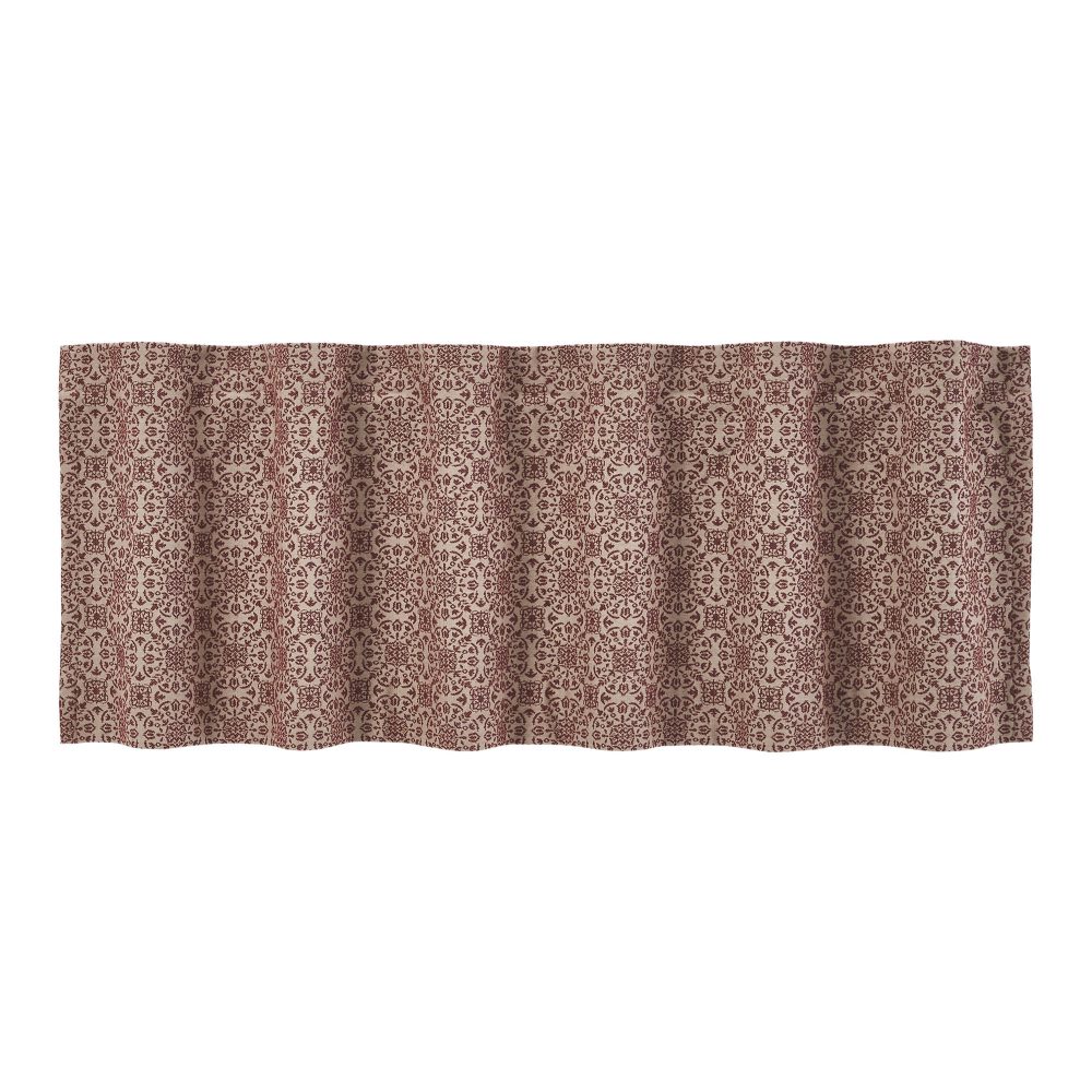 Custom House Burgundy Tan Jacquard Valance 18x60 - Image 2