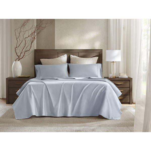 Harbor House 100% Egyptian Cotton Sateen Sheet Set in Blue, Split King HHD20-1966