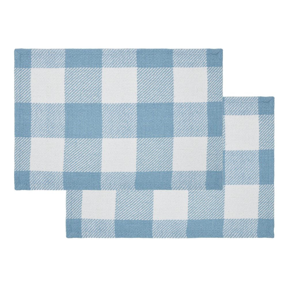 Annie Buffalo Check Blue Placemat Set of 2 13x19 - Image 2