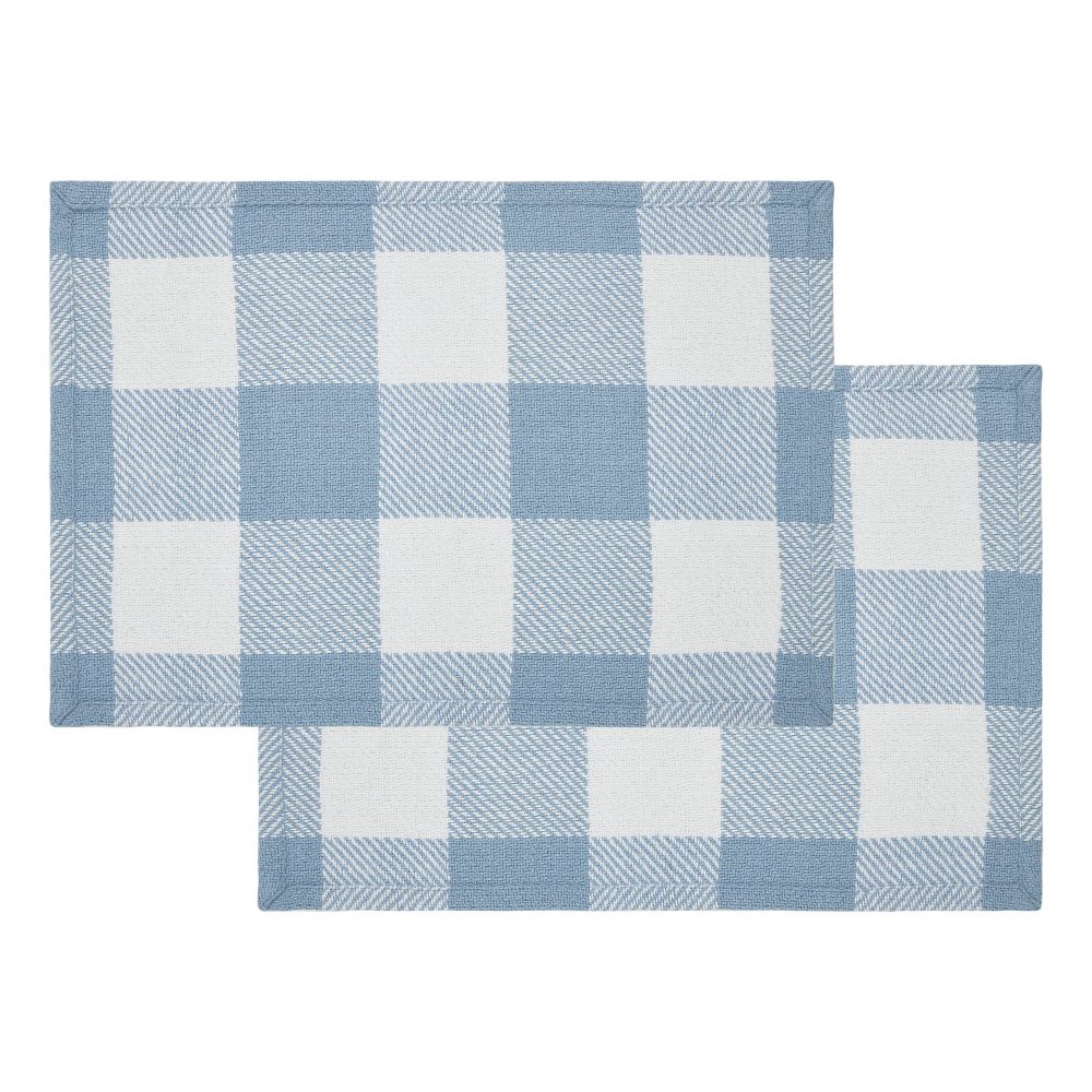 Annie Buffalo Check Blue Placemat Set of 2 13x19 - Image 3